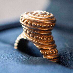 RARE James Avery GOLD African Bead Ring